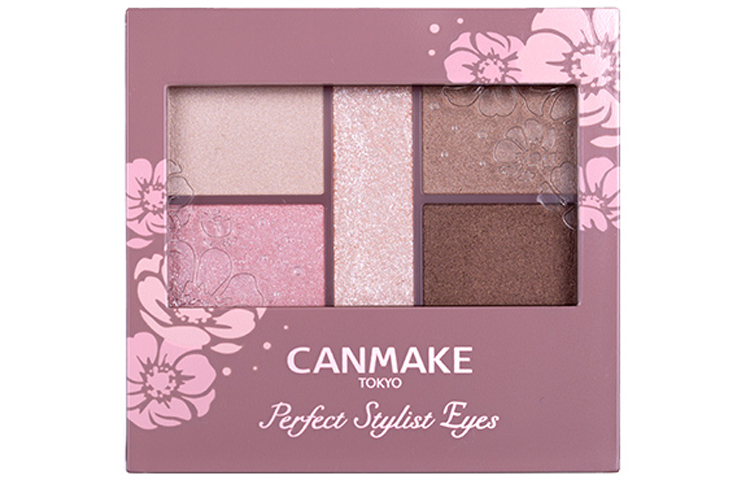 

Тени для век в 5 цветов Легко растушевываются Естественный тон лица Жемчужный блеск Подчеркивают глаза CANMAKE, #22 априкот peach розовый оранжевый