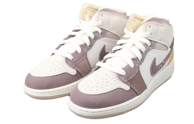 Кроссовки детские Air 1 Mid SE Craft "Inside Out - Taupe Haze" Jordan, коричневый/белый — фото 3