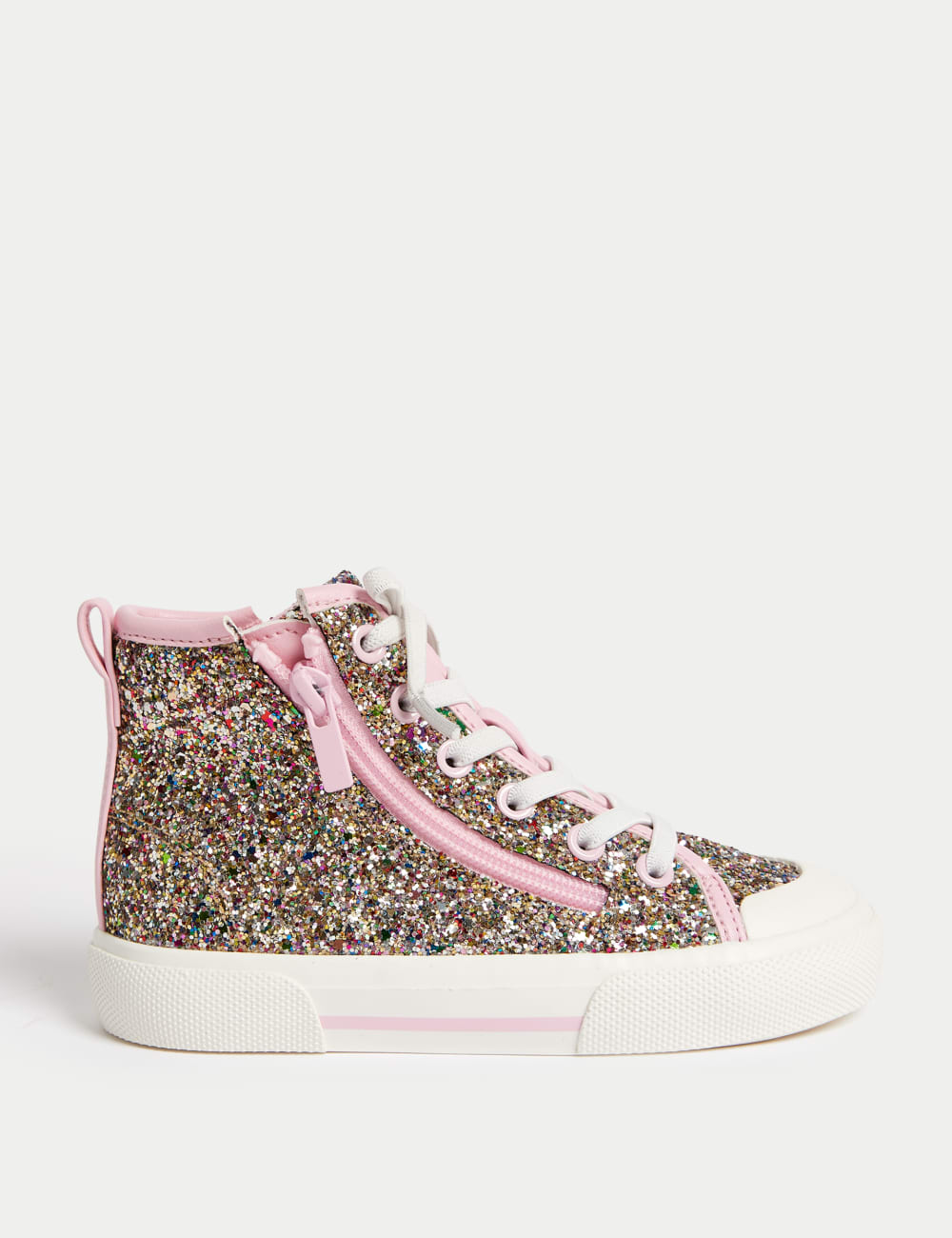 

Детские адаптивные высокие кроссовки Freshfeet Marks & Spencer, розовый