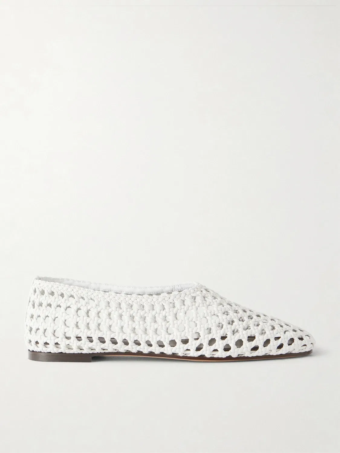 Балетки из плетеной кожи с высоким вырезом Emme Parsons, белый