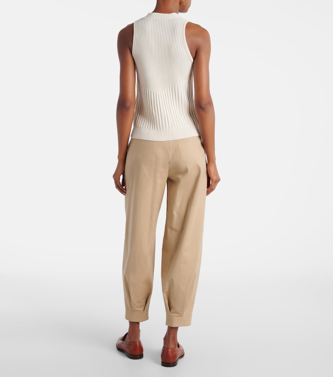 Бима ребристая майка из хлопковой смеси Max Mara, Tela — фото 3