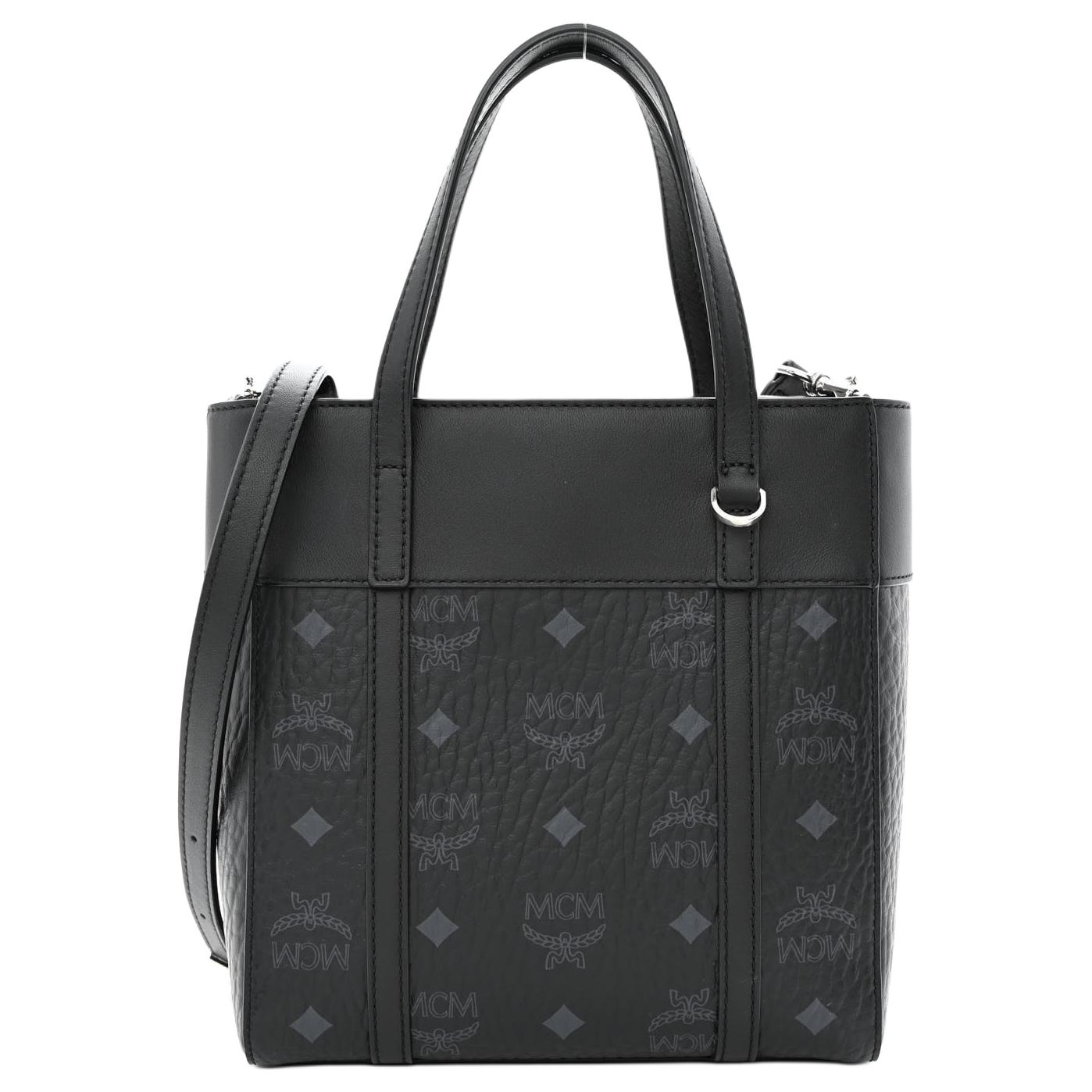 

Кожаная сумка-корзинка из телячьей кожи, сумка-шоппер, хозяйственная сумка, сумка через плечо, кроссбоди, миниатюрная женская сумочка черного цвета MCM