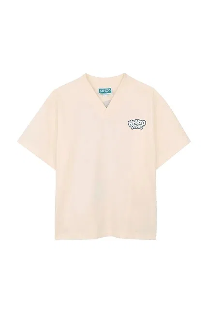 Футболка с принтом Kenzo kids, бежевый — фото 2