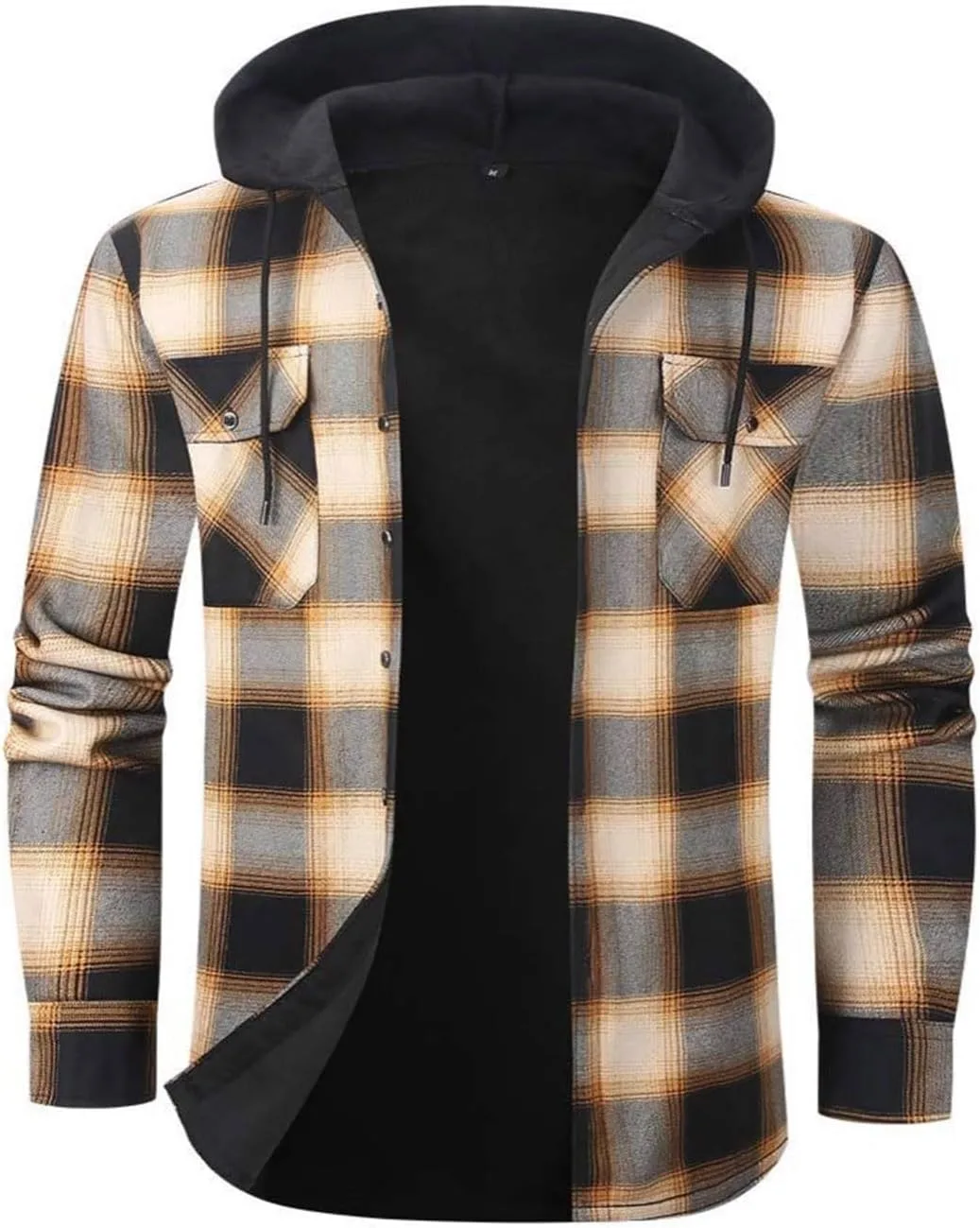 

Мужская фланелевая толстовка-рубашка с капюшоном и карманом Xiaojmake