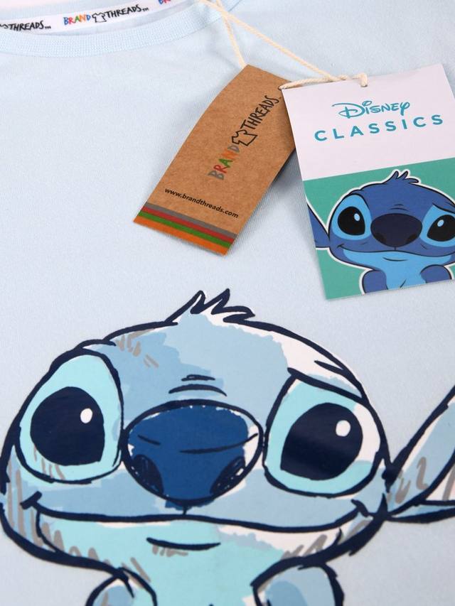 Детский пижамный комплект Disney Lilo and Stitch из хлопка Brand Threads, Blue/Grey — фото 3