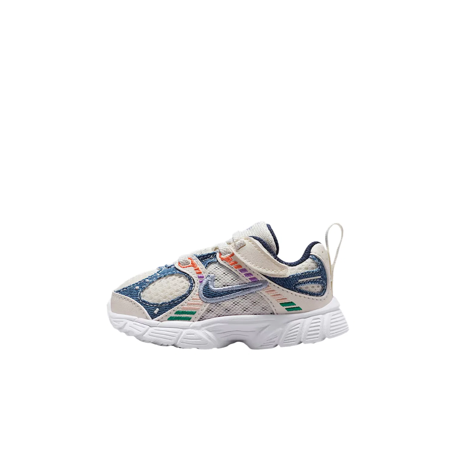 Кроссовки V5 RNR Breathable Low Top для малышей Nike, Soft Pearl White/Denim Blue/Malachite Green/Midnight Blue