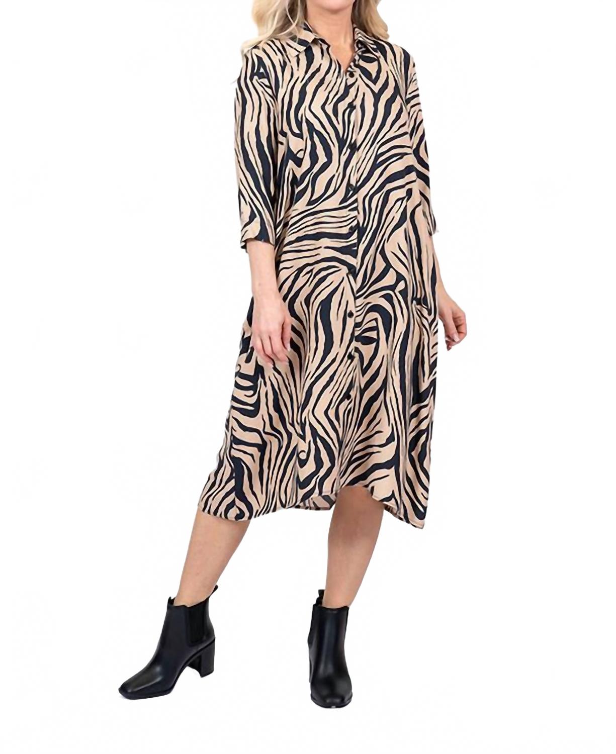 

Платье-рубашка миди с анималистичным принтом, бежевый, многоцветный Scapa, Beige Multi