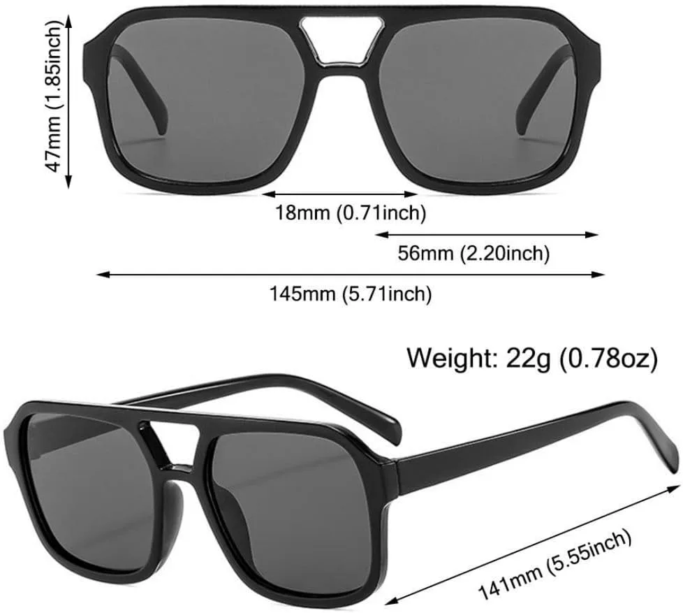 

Квадратные авиационные солнцезащитные очки для женщин и мужчин, большая оправа, стильные черные солнцезащитные очки с защитой от УФ-излучения UV400 UJNHGQ, Black-tea