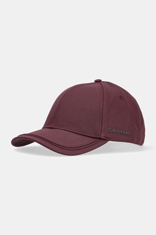 

Хлопковая кепка с козырьком Calvin Klein, бордовый