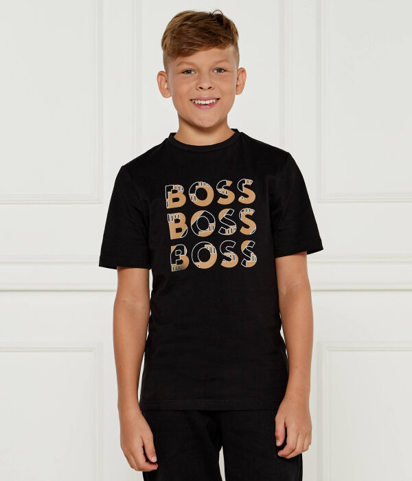 

Футболка детская Boss Kidswear с принтом, черный