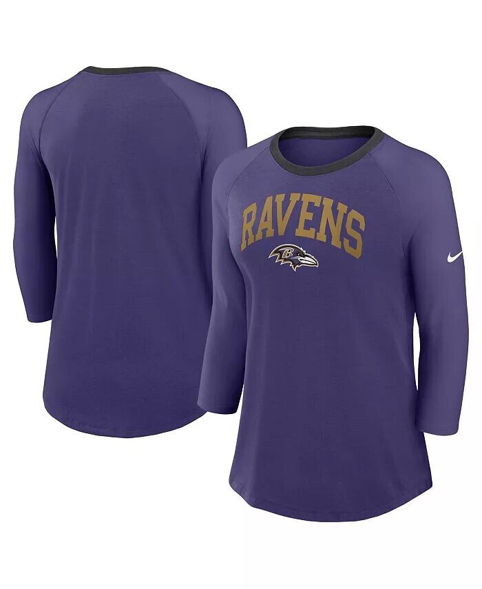 

Женская фиолетовая футболка Baltimore Ravens реглан с рукавом 3/4 Nike, фиолетовый