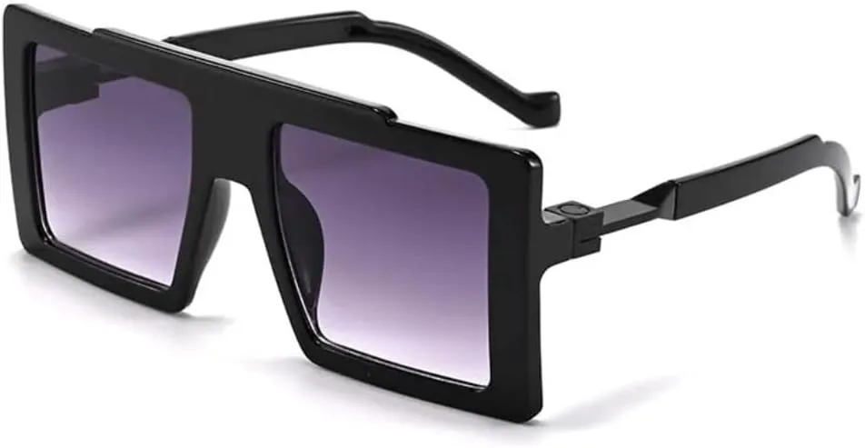 

Модные солнцезащитные очки большого размера для женщин, защита от УФ-излучения UV400, прозрачная градиентная оправа для мужчин TKKTLLT, Black Gray Gradient