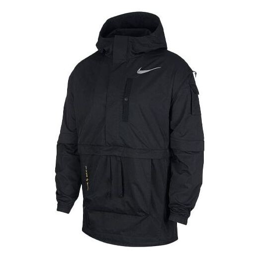 

Куртка Men's Nike Logo Printing Big Pocket Sports Hooded Jacket, черный
