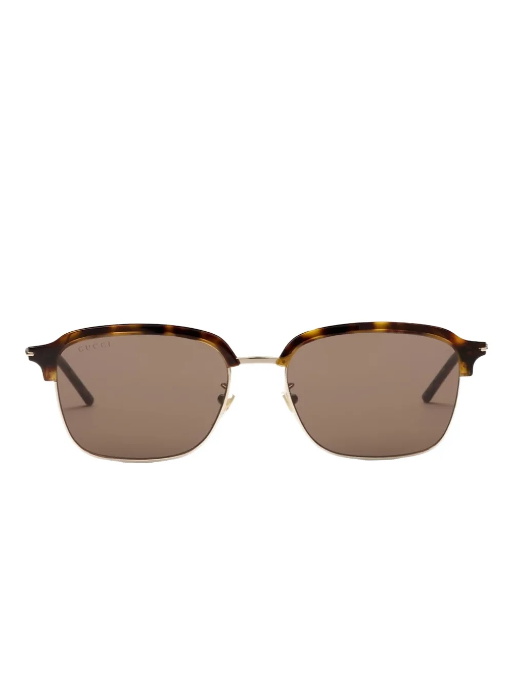 

Солнцезащитные очки в квадратной оправе из черепахового панциря Gucci Eyewear, коричневый