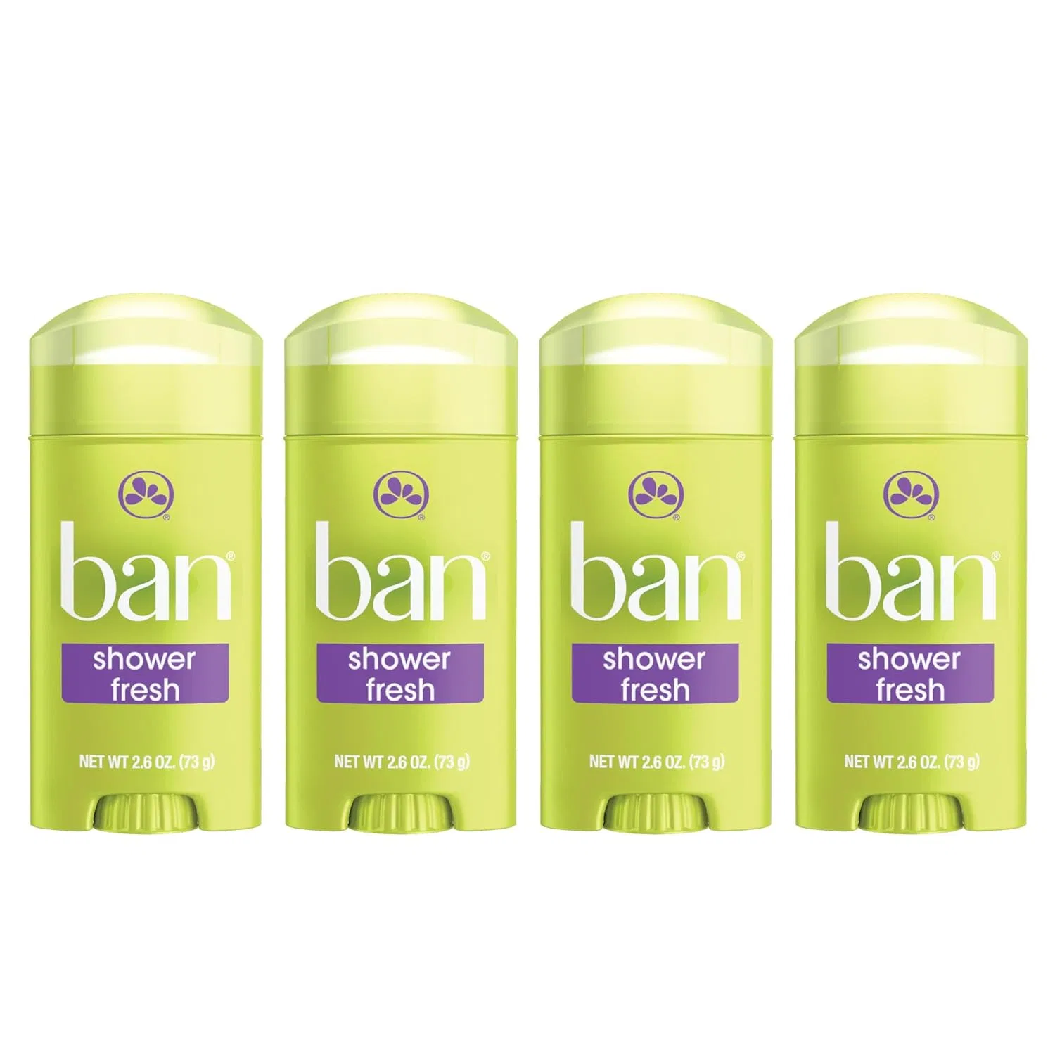 Твердый дезодорант-антиперспирант Ban Invisible Solid Shower Fresh, 4 штуки Ban