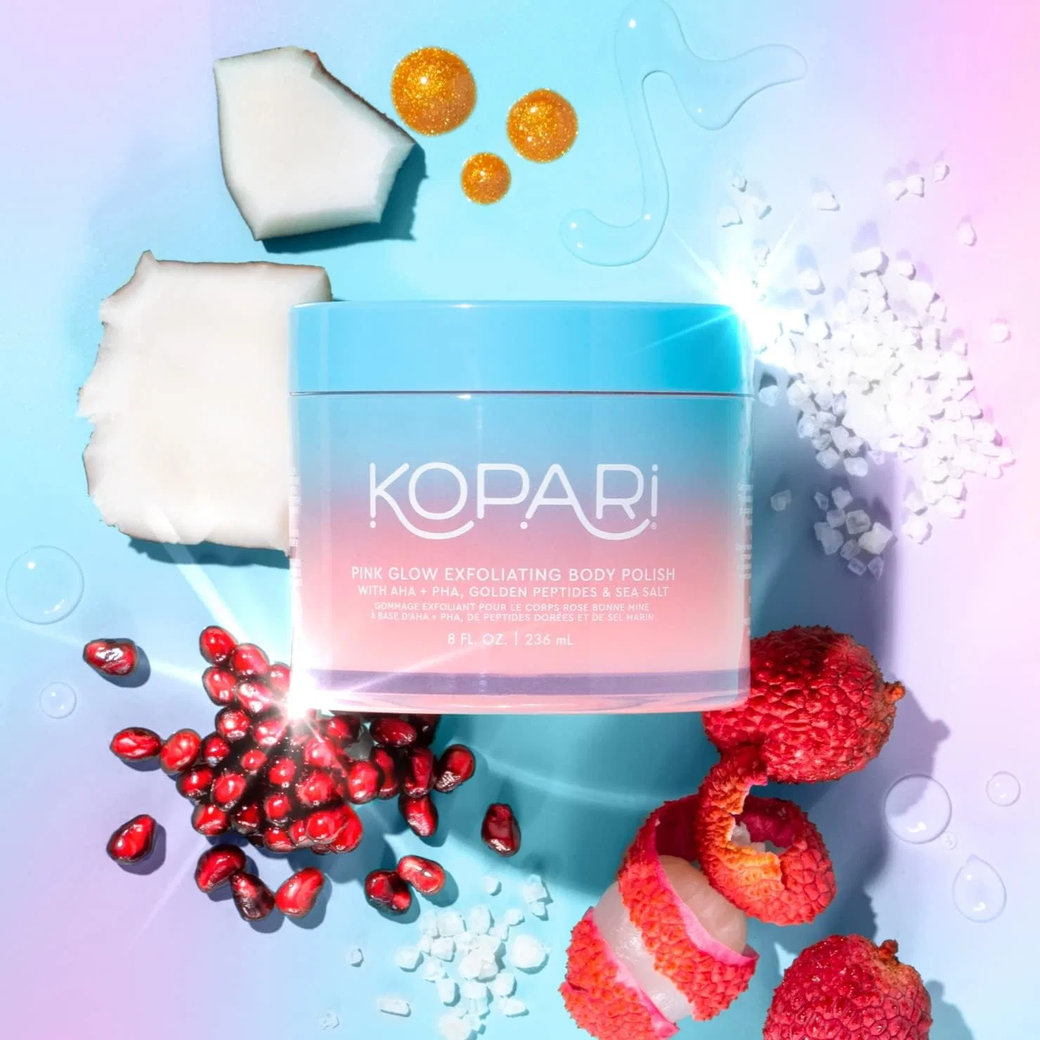 Скраб для тела AHA Kopari Pink Glow Exfoliating Body Polish, 237 мл, розовый — фото 3
