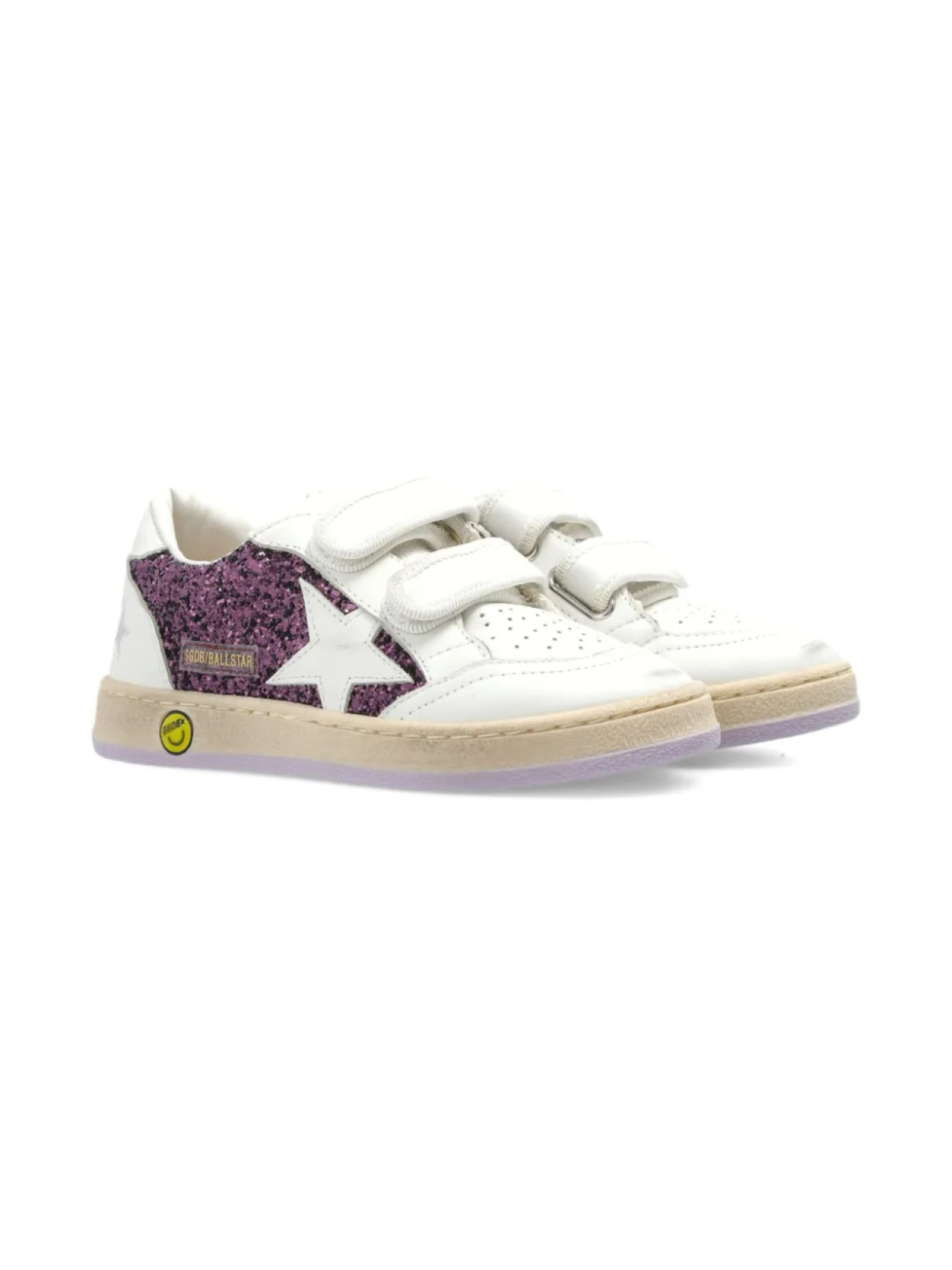 

Кроссовки Golden Goose Kids Ball Star с блестками, белый