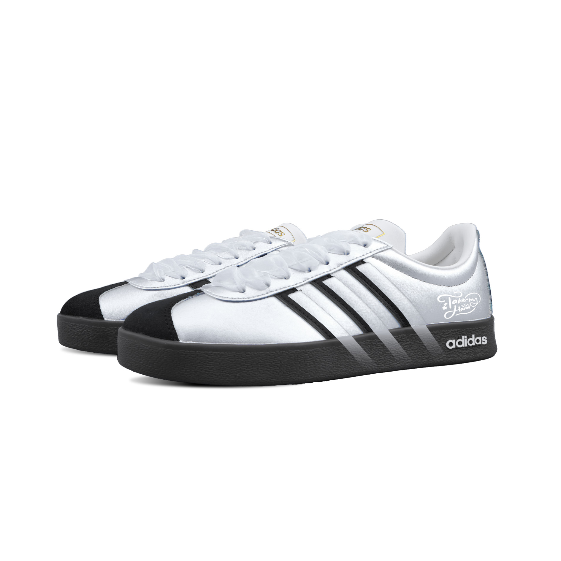 Adidas VL COURT 20 Galaxy Whisper, специальная сумка для покупок, устойчивые к истиранию низкие кроссовки German Army Trainers Unisex Black — фото 4