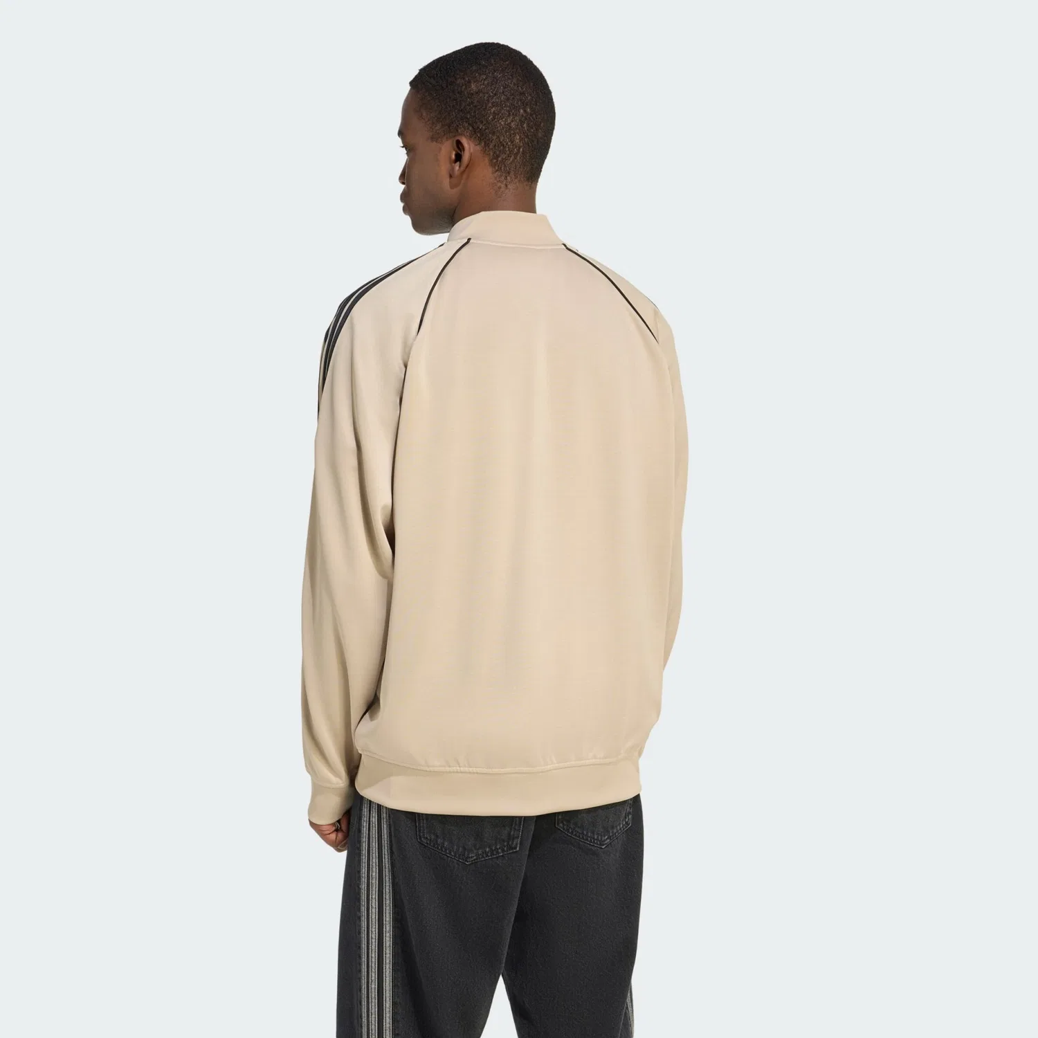 Толстовка на молнии Adidas Originals бежевого цвета — фото 3