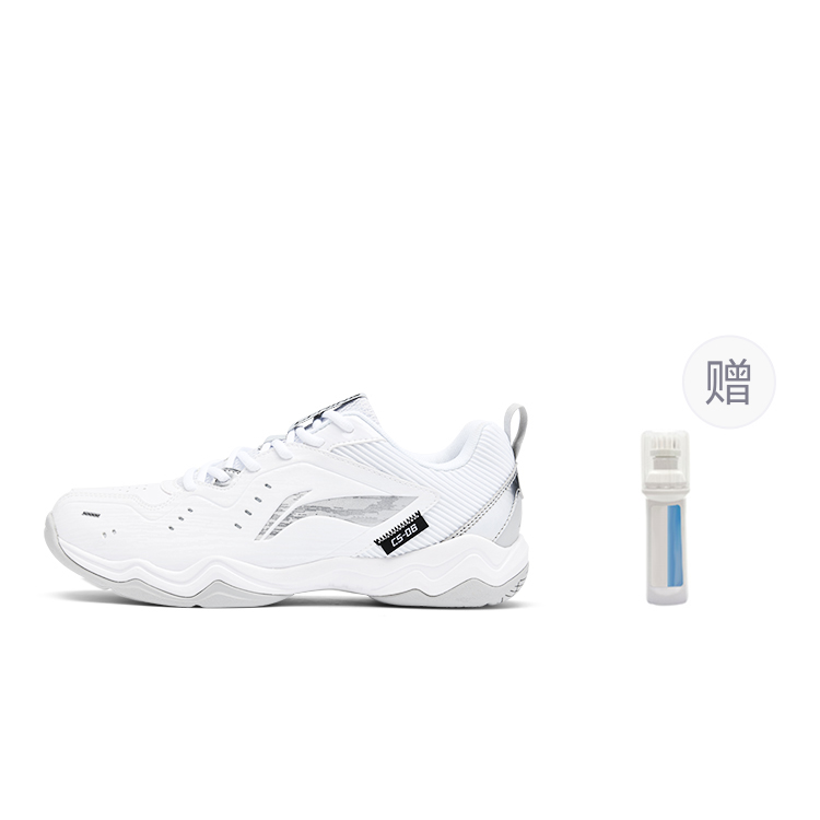 

Rocket Family, кроссовки для бадминтона Unisex White Gray низкие с амортизацией Flying Legs и противоскользящей подошвой LINING, белый серый+Cleaner