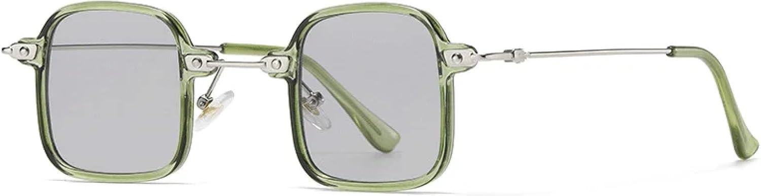 

Женские солнцезащитные очки с прозрачными градиентными линзами, защита от УФ-излучения UV400; мужские солнцезащитные очки в стиле панк с заклепками и модным леопардовым принтом DSVIGF, Green Grey