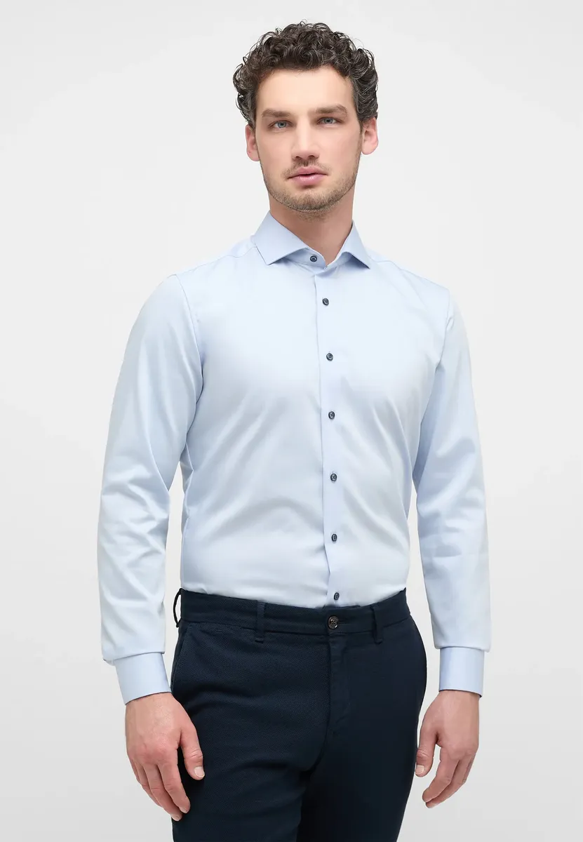 

Рубашка Eterna с длинными рукавами "SLIM FIT", голубой