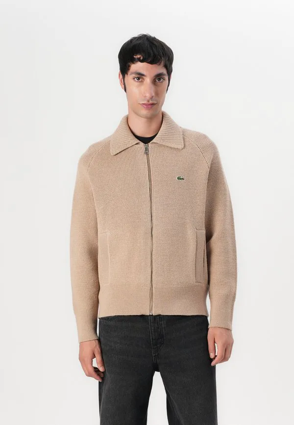 Кардиган Lacoste Viennese, шерсть, однотонный, синий