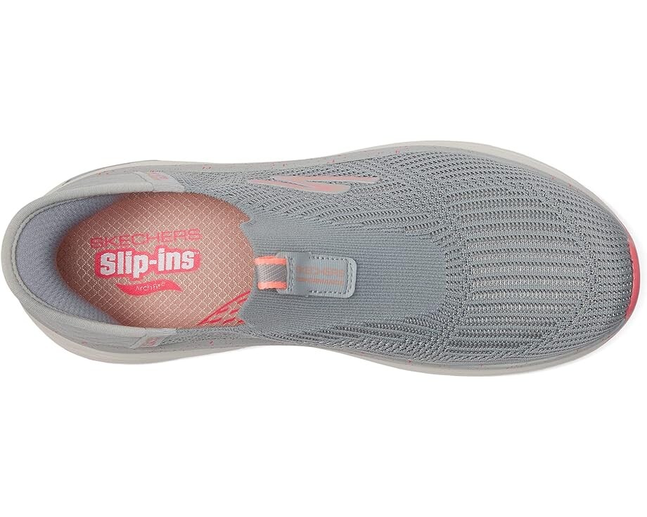 Кроссовки SKECHERS Max Cushioning Arch Fit Fluidity Hands Free Slip-Ins, цвет Gray/Pink — фото 2