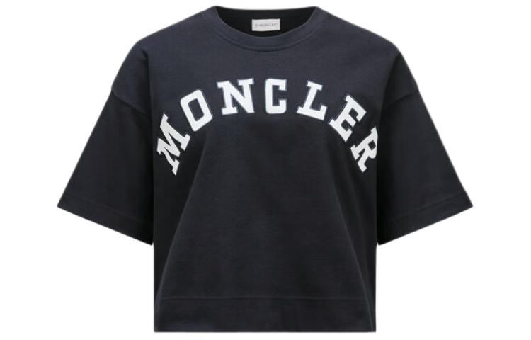 

Футболка из хлопка с нашивкой-логотипом Moncler, цвет полуночный синий