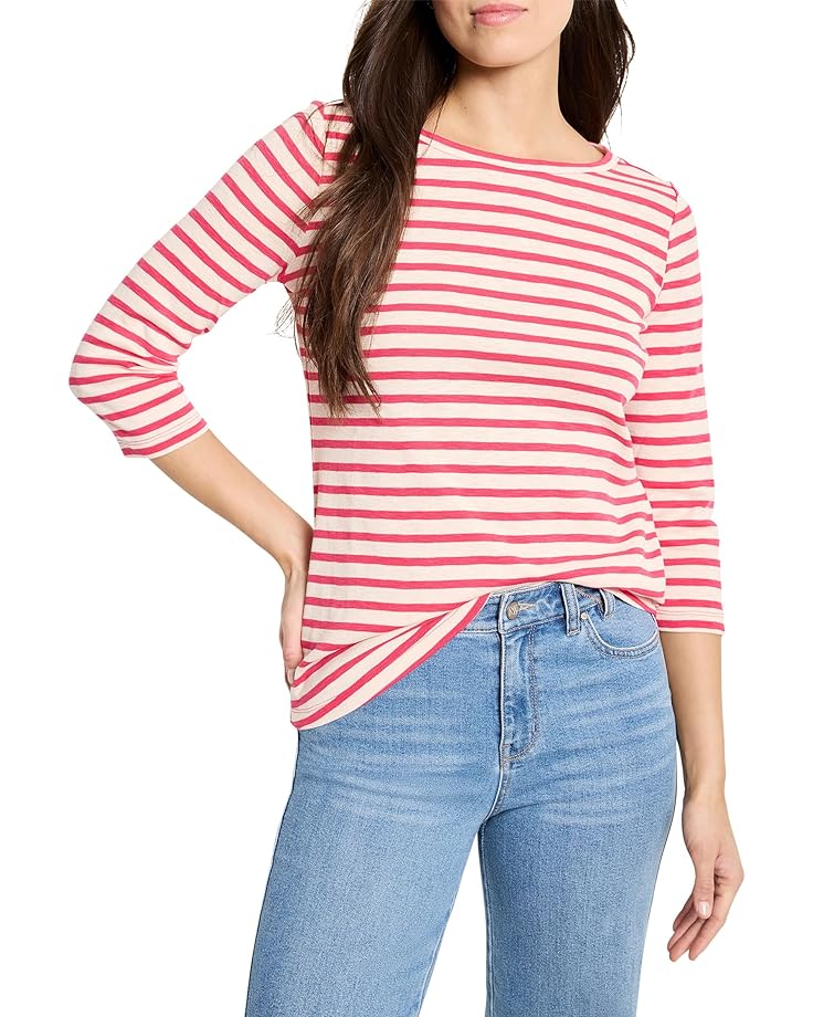 

Футболка NIC+ZOE 3/4 Sleeve Stripe Boat Tee, цвет Pink Multi 2