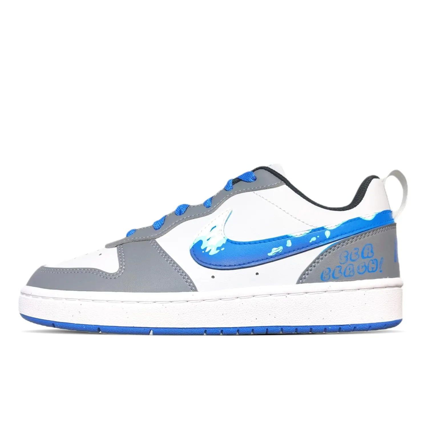 

Кроссовки Court Borough Low Slip с легкой амортизацией для детей и подростков Nike, серый/синий