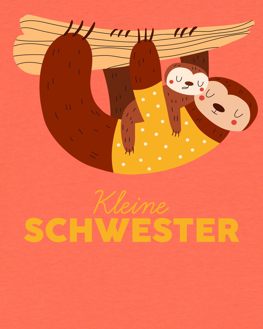 Рубашка watabout.kids Faultier Kleine Schwester, оранжевый/коралловый — фото 4