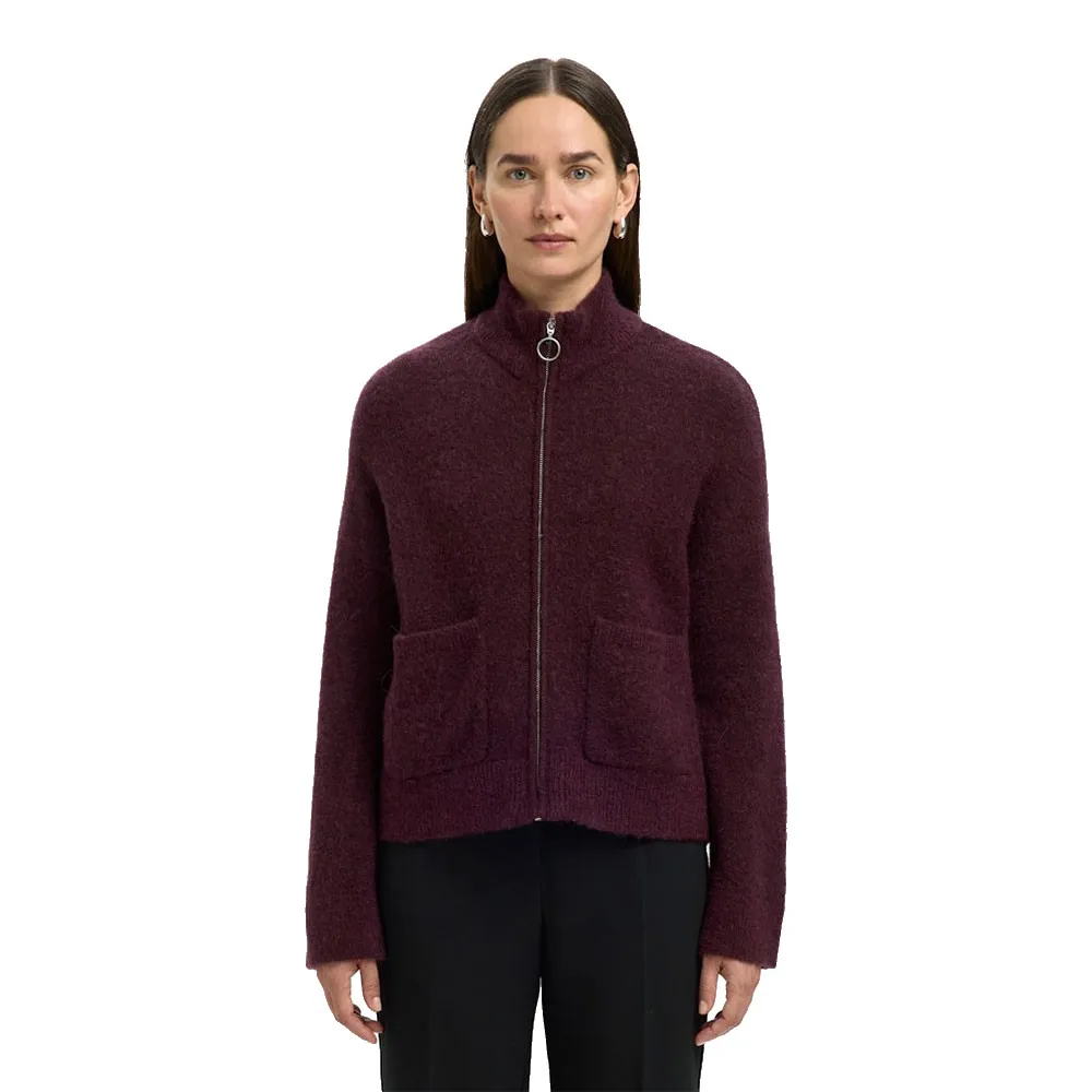 

Свитер Selected Sia full zip, фиолетовый
