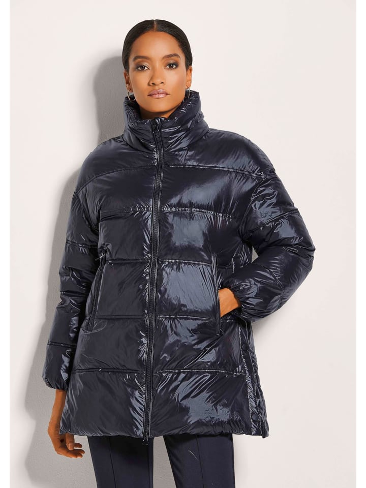 

MADELEINE Стеганая куртка со стойкой, темно-синего цвета