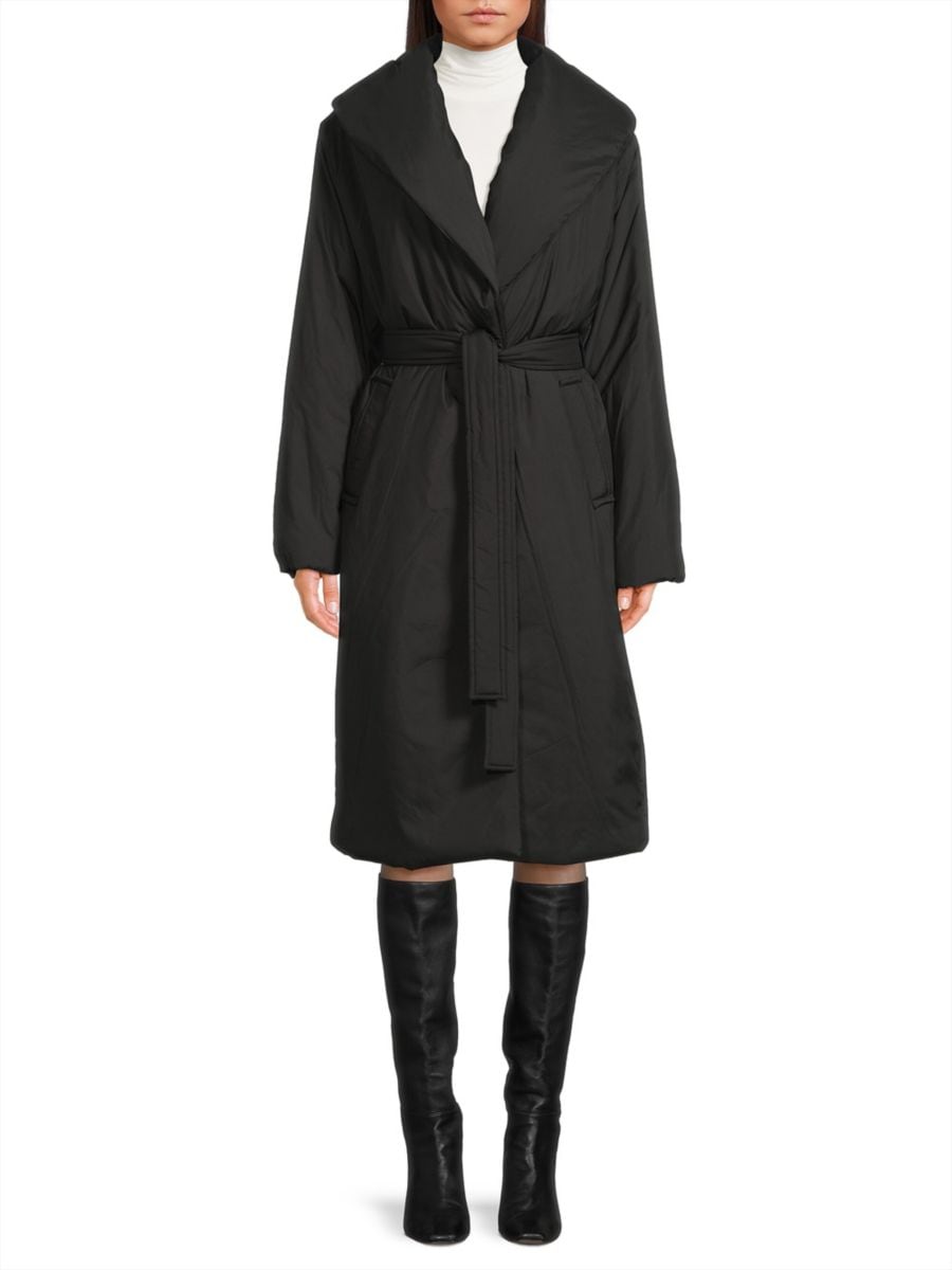 

Пальто Mia из искусственного пуха с завязками на талии Kobi Halperin, черный