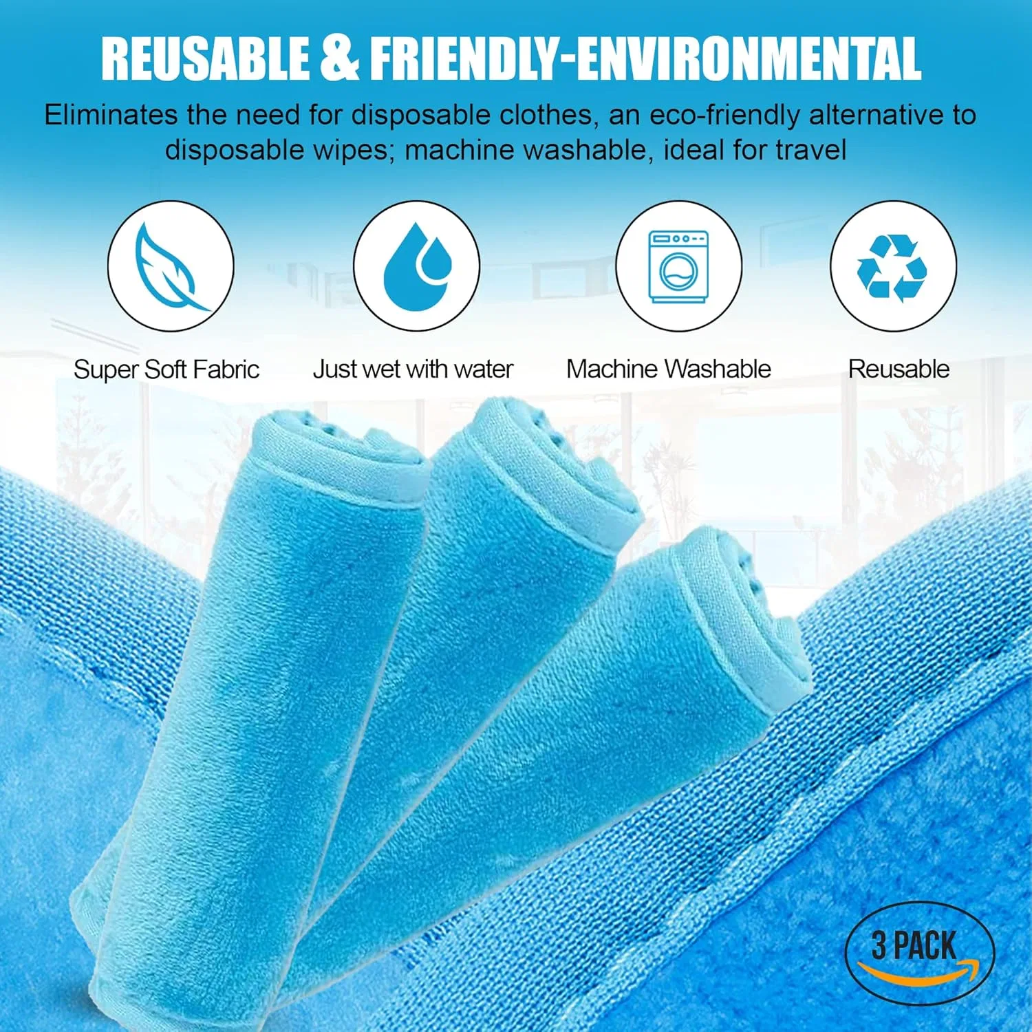 Средство для снятия макияжа Slique (Tm) — Салфетка для снятия макияжа microfibre , многоразовая — фото 4