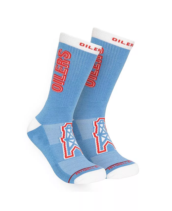 

Мужские светло-голубые носки Kick Off в стиле ретро Houston Oilers Mitchell & Ness