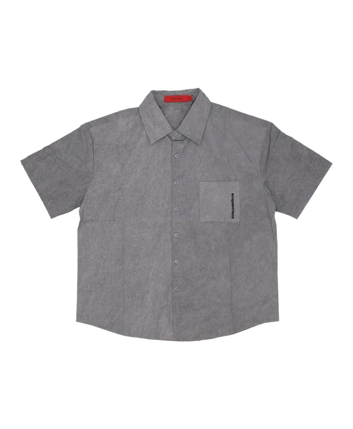 

Серая мужская рубашка с коротким рукавом Acupuncture, серый