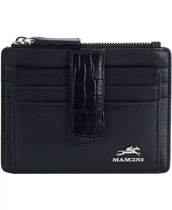 

Женский кошелек Croco2 RFID Secure Card Case Mancini, красный