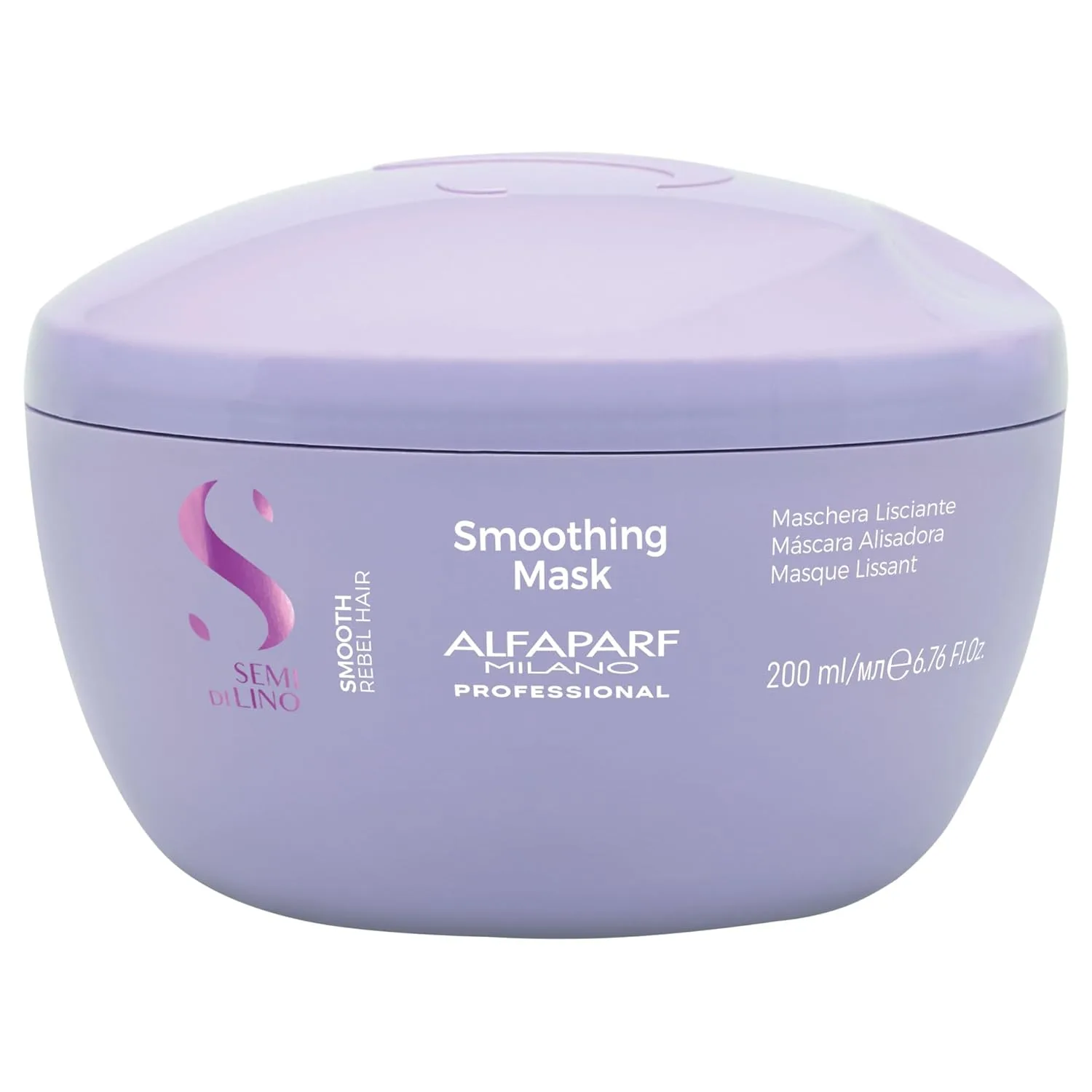 Маска Alfaparf Milano Semi Di Lino Smooth Mask для вьющихся и непослушных волос - Интенсивное средство для распутывания волос - Контролирует пушистость - Выпрямляет и увлажняет непослушные волосы 200 мл (1 шт.)