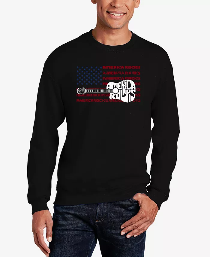 

Мужской свитшот с принтом "America Rocks" LA Pop Art, черный