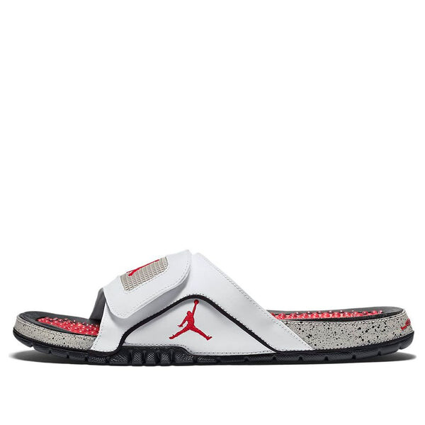 

Тапочки hydro 4 retro white red slippers Air Jordan, белый