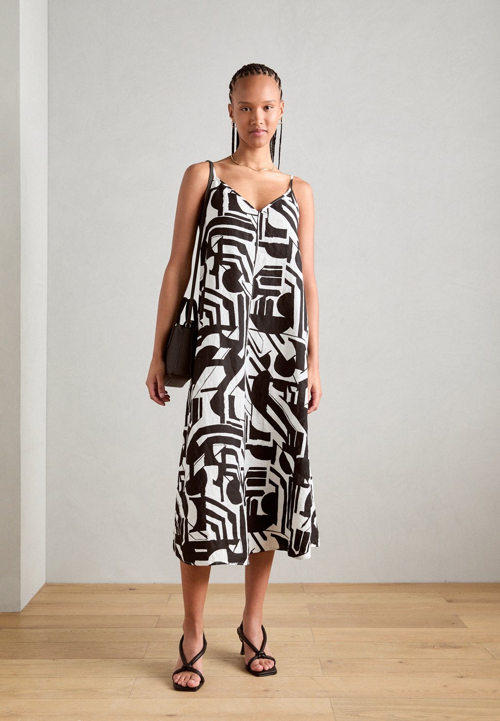 

Дневное платье Printed Slip Dress Style A Line Marc O'Polo, черное/белое