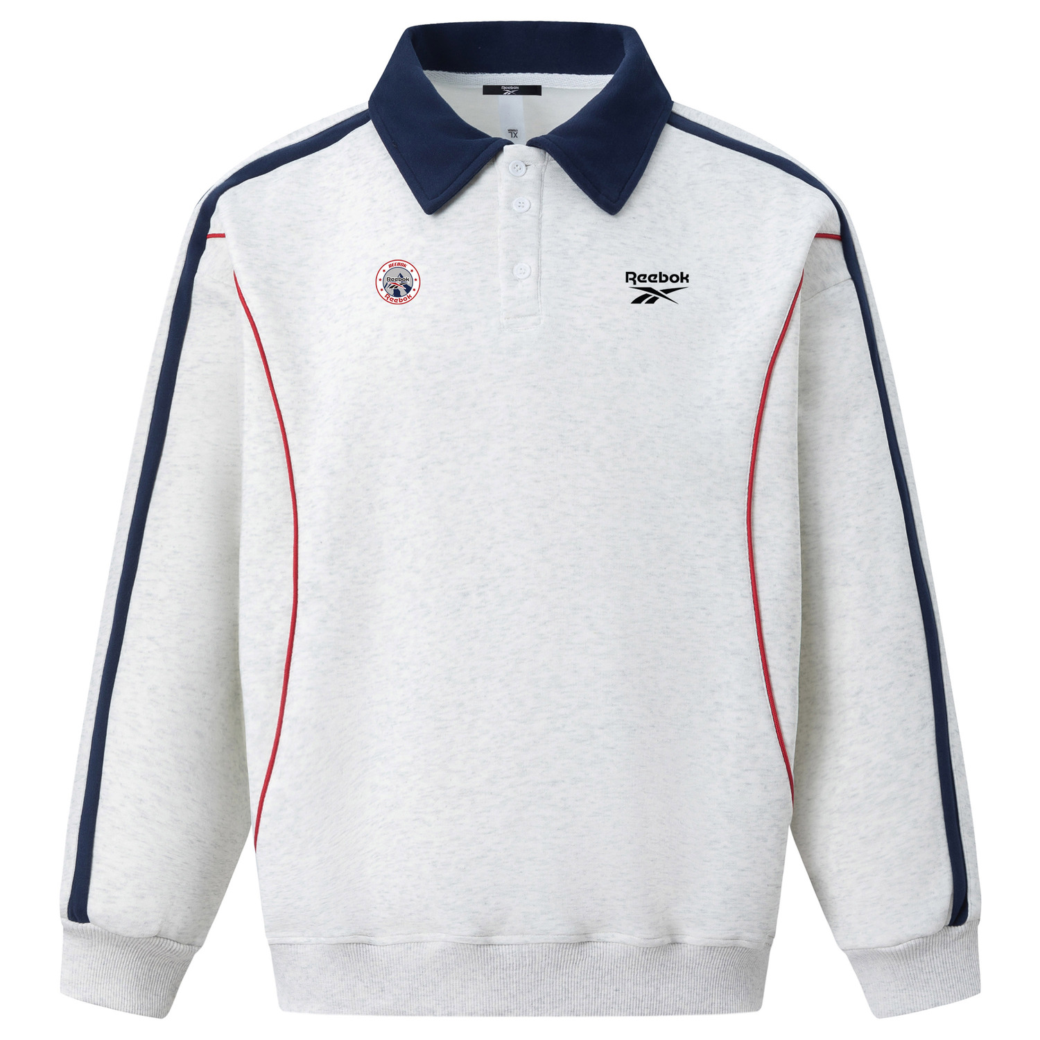

Свитшот Unisex Polo Collar Moderate Regular Reebok, светло-серый
