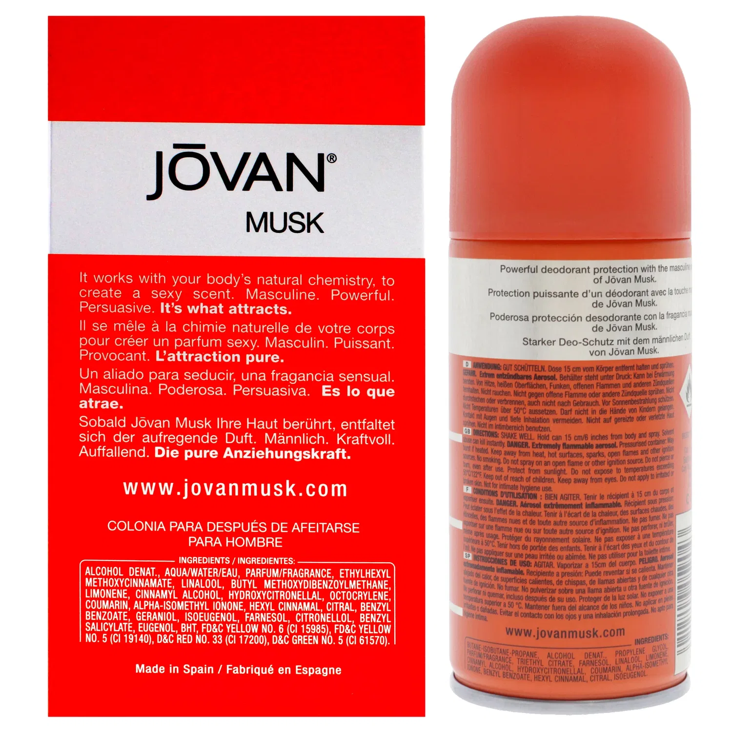 Набор Jovan Kit от Jovan для мужчин - комплект из 2 предметов: дезодорант-спрей 150 мл и дезодорант-спрей 110 мл, Clear — фото 3