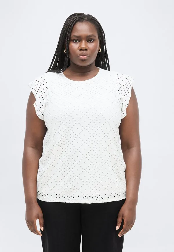 

Футболка с принтом в виде оборок vmctassa Vero Moda Curve, Snow White, Белый, Футболка с принтом в виде оборок vmctassa Vero Moda Curve, Snow White