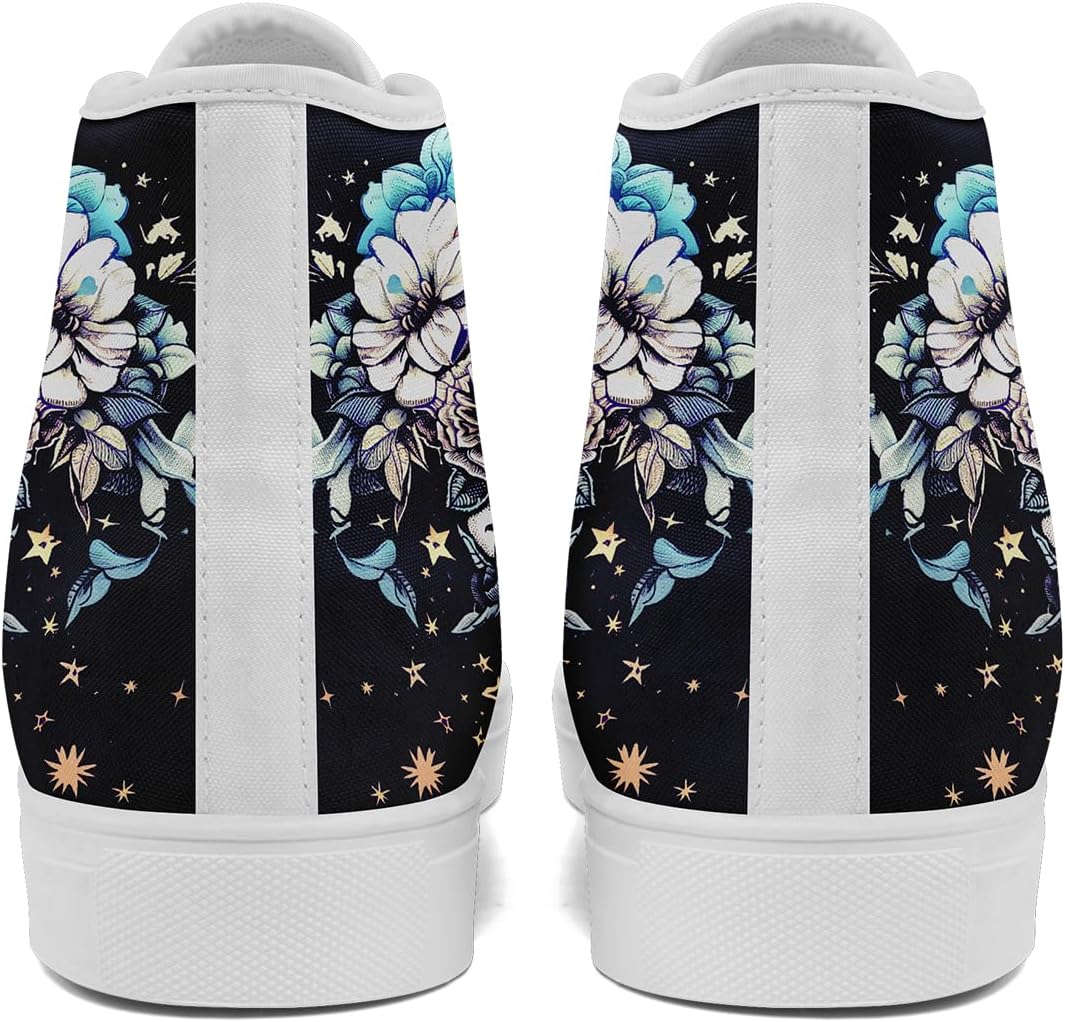 Мужские высокие кеды с черепом от coolcustomize, классические модные высокие кеды, повседневные кроссовки на шнуровке, Color13 — фото 4