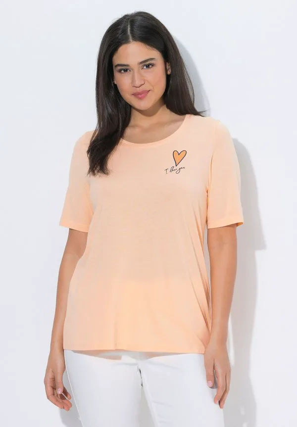 

Футболка с принтом herz, classic, rundhals, halbarm Ulla Popken, Peach, Оранжевый, Футболка с принтом herz, classic, rundhals, halbarm Ulla Popken, Peach