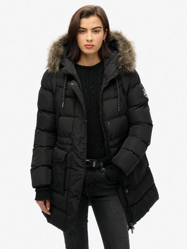 

Пуховик из искусственного меха everest mid Superdry, черный