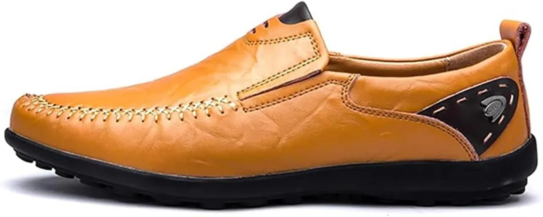 Мокасины мужские Leather Slip-On Loafers, желтый DAO-UPPSE — фото 4